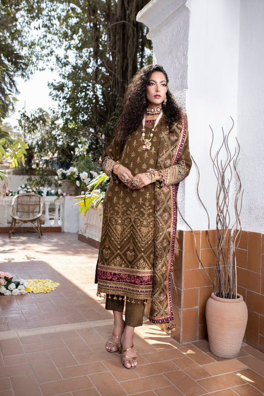 Meghna Semi Stitched Embroidered Luxury Collection Jotey
