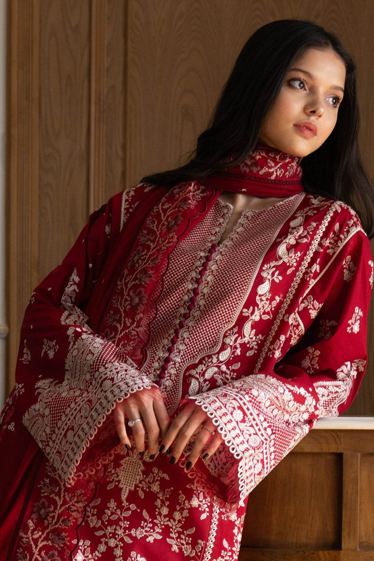Zara Shahjahan Satori Embroidered Luxury Lawn Unstitched 3pcs - Jotey