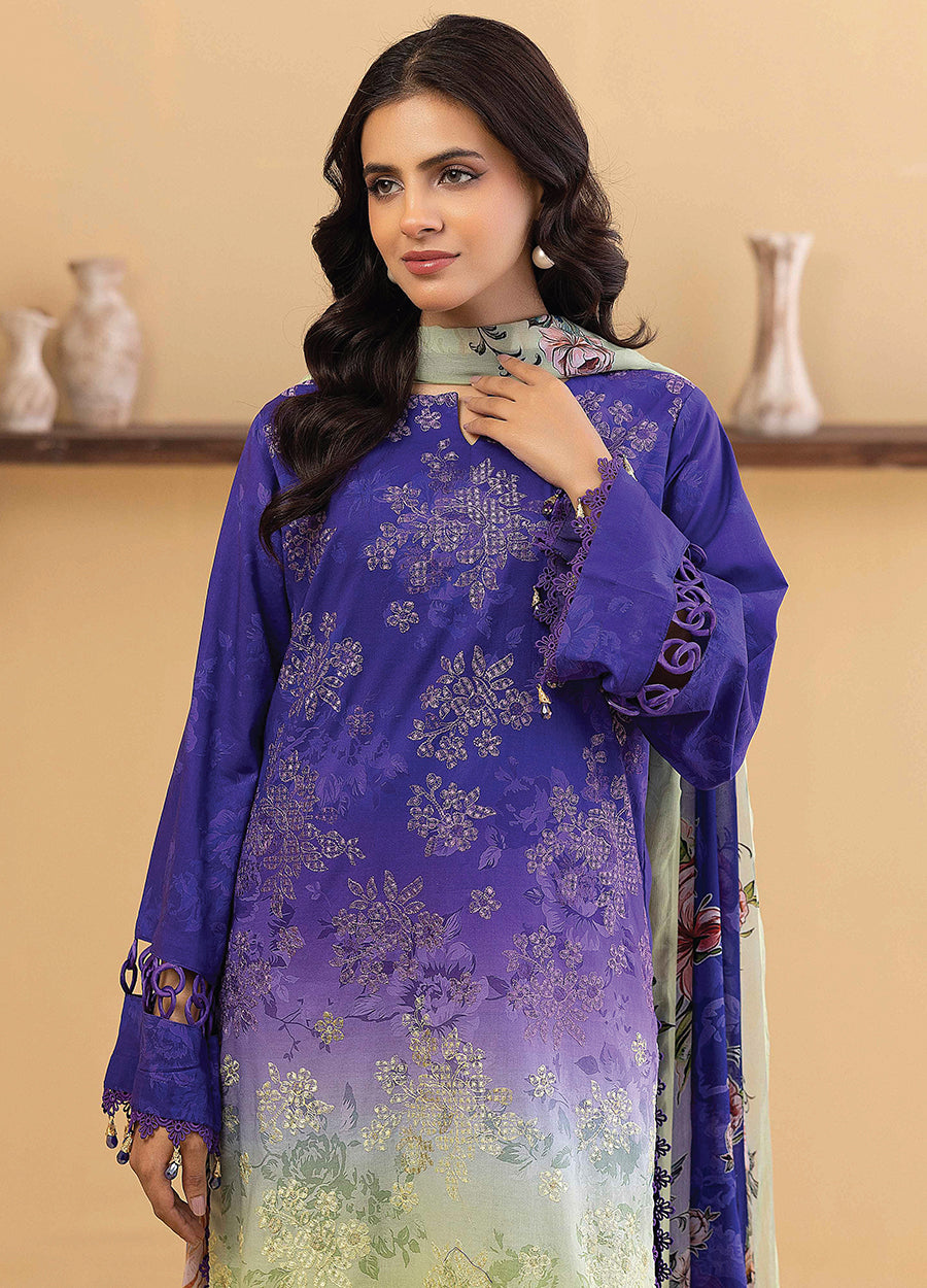 Millan Rut By Nur Embroidered Printed Unstitched Lawn 3pcs