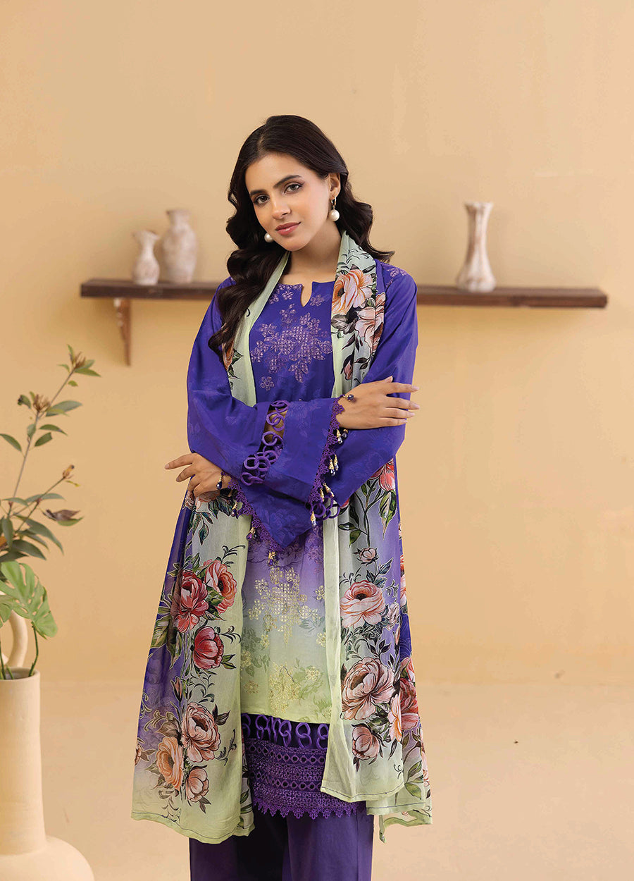 Millan Rut By Nur Embroidered Printed Unstitched Lawn 3pcs