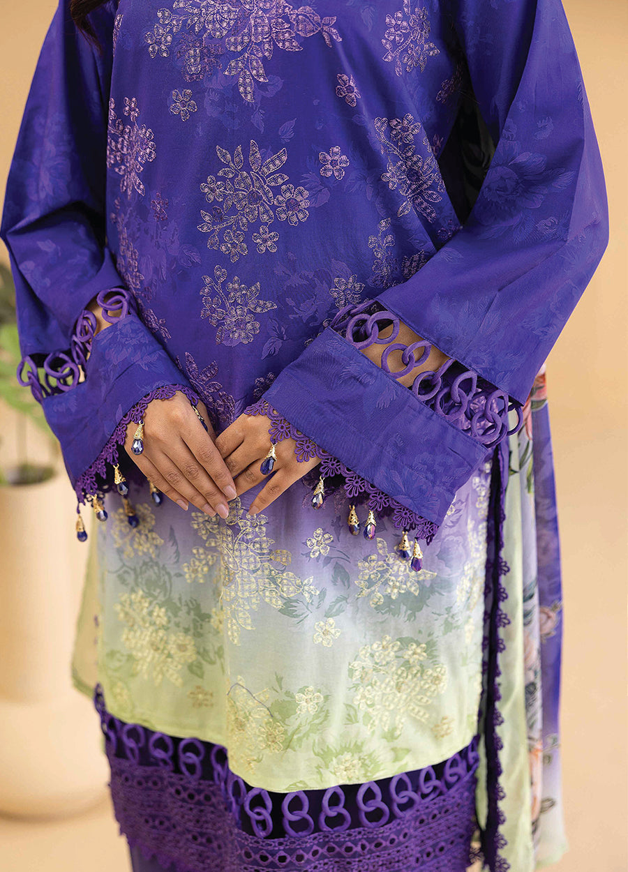 Millan Rut By Nur Embroidered Printed Unstitched Lawn 3pcs