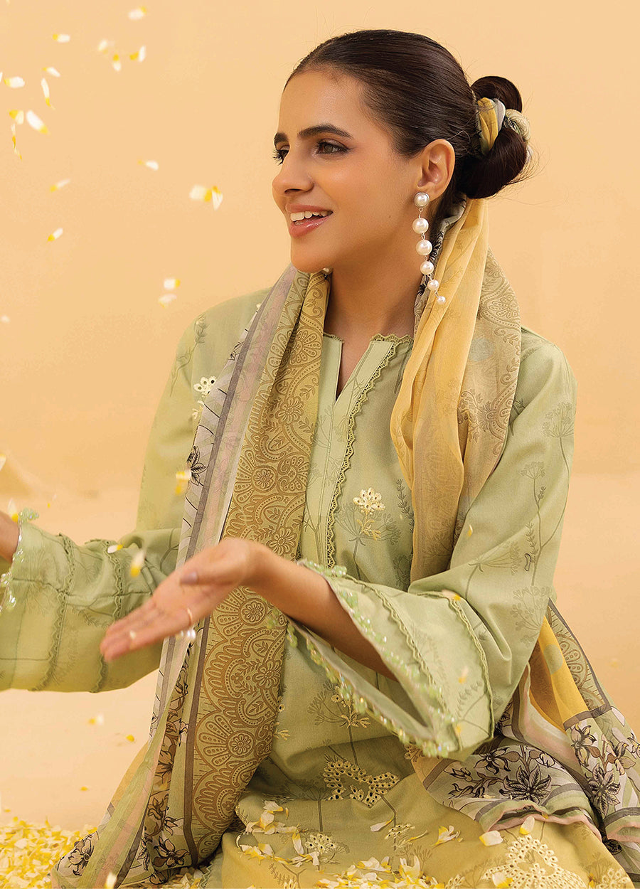 Millan Rut By Nur Embroidered Printed Unstitched Lawn 3pcs