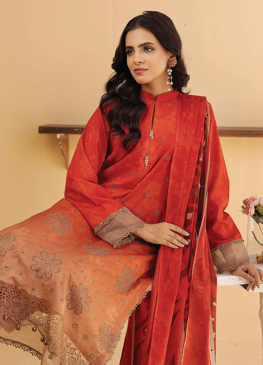 Millan Rut By Nur Embroidered Printed Unstitched Lawn 3pcs