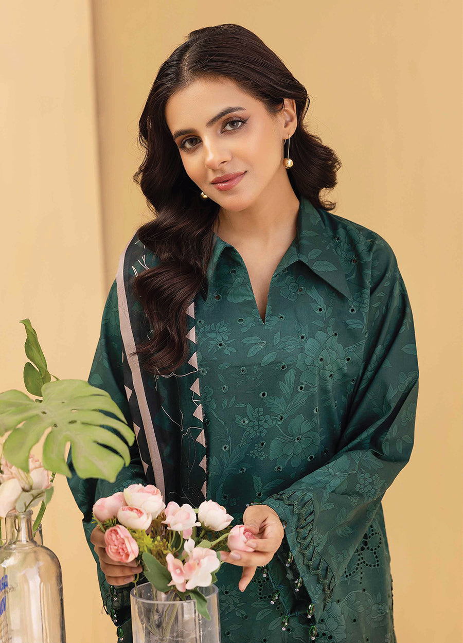 Millan Rut By Nur Embroidered Printed Unstitched Lawn 3pcs