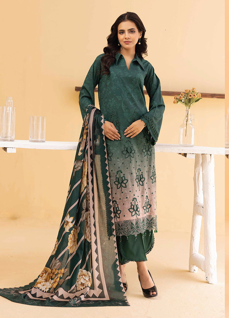 Millan Rut By Nur Embroidered Printed Unstitched Lawn 3pcs