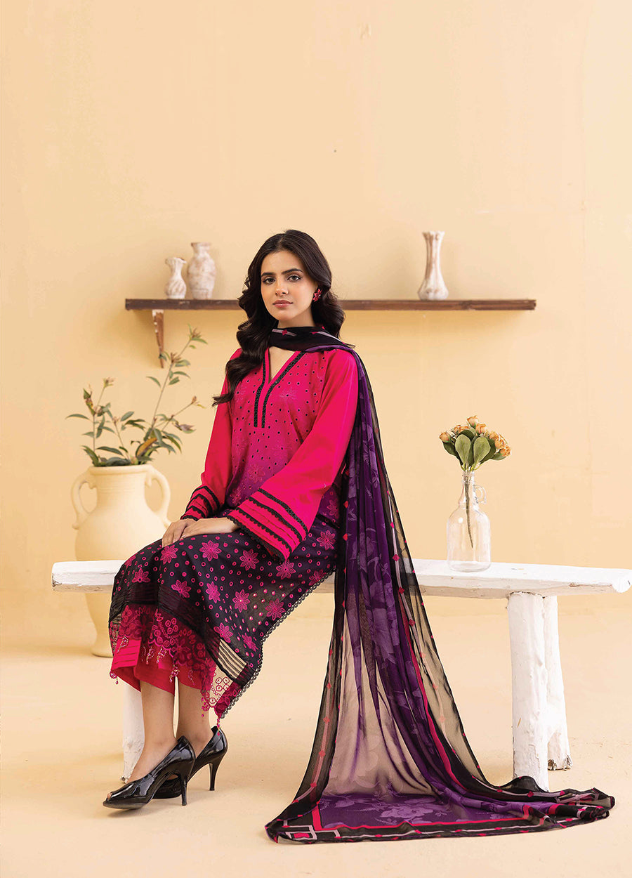 Millan Rut By Nur Embroidered Printed Unstitched Lawn 3pcs