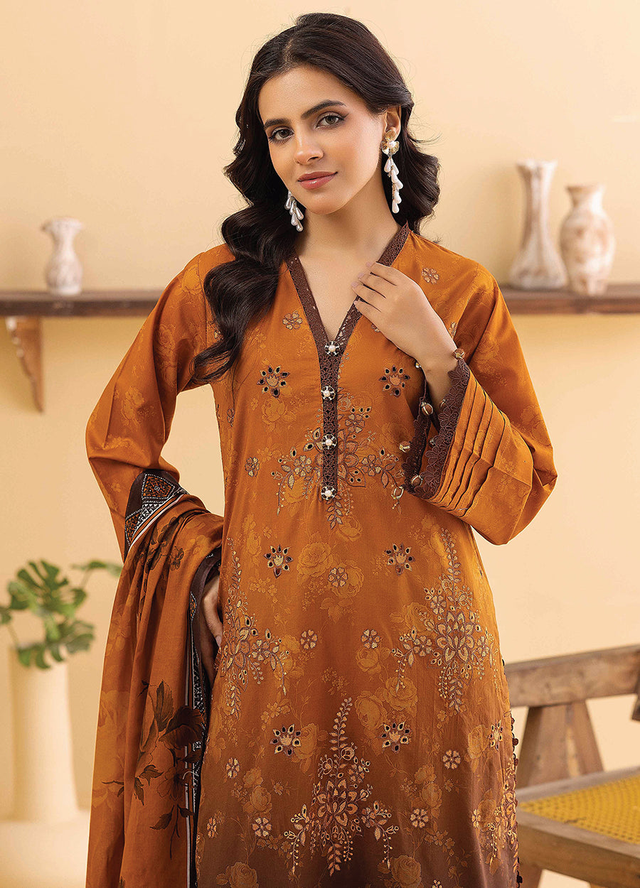 Millan Rut By Nur Embroidered Printed Unstitched Lawn 3pcs
