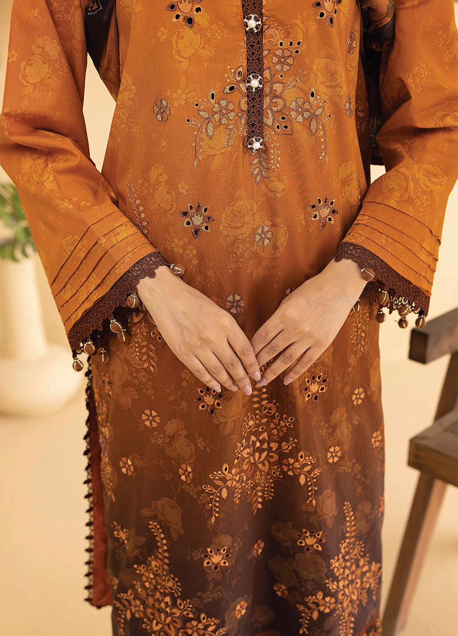 Millan Rut By Nur Embroidered Printed Unstitched Lawn 3pcs