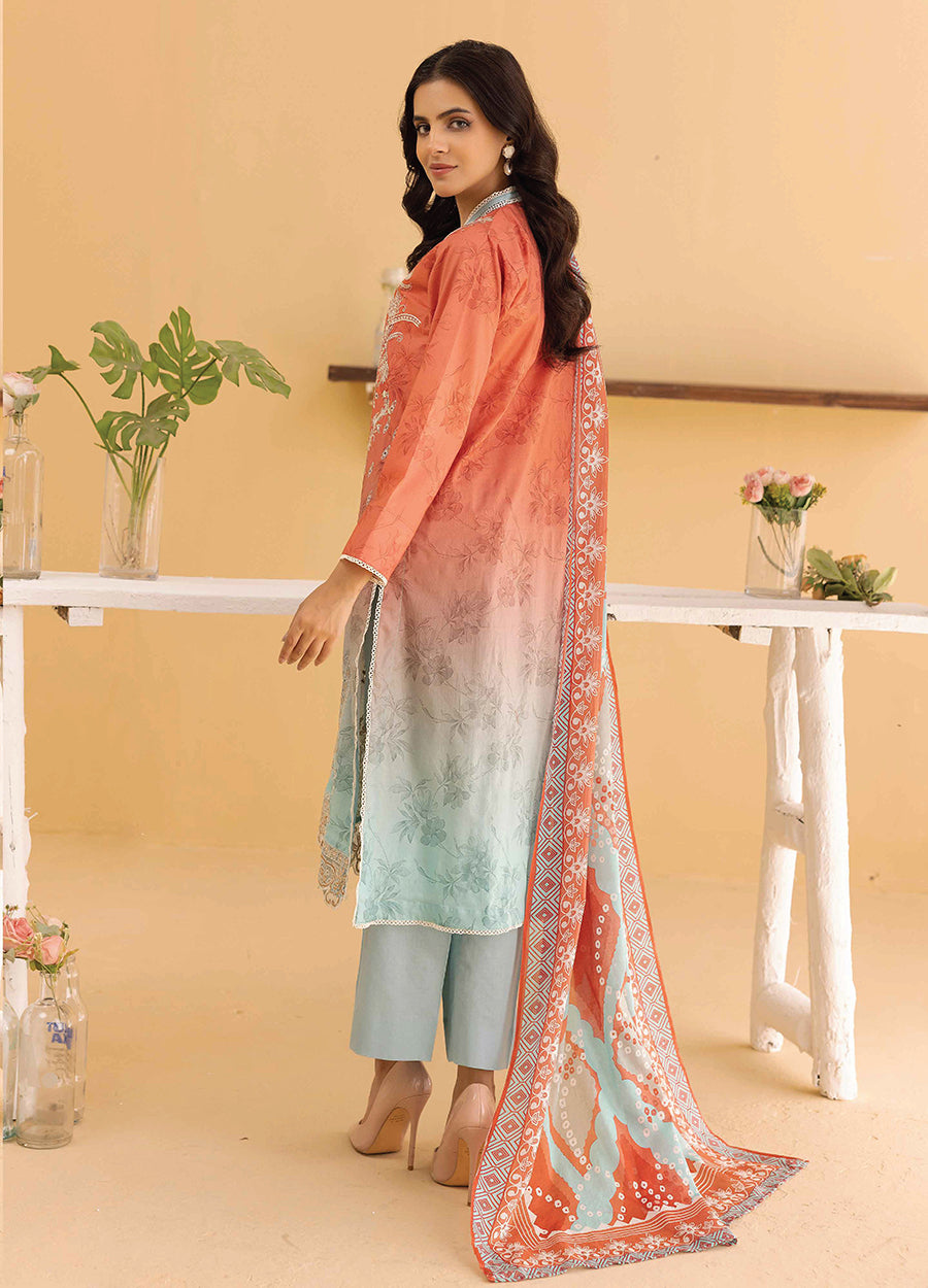 Millan Rut By Nur Embroidered Printed Unstitched Lawn 3pcs