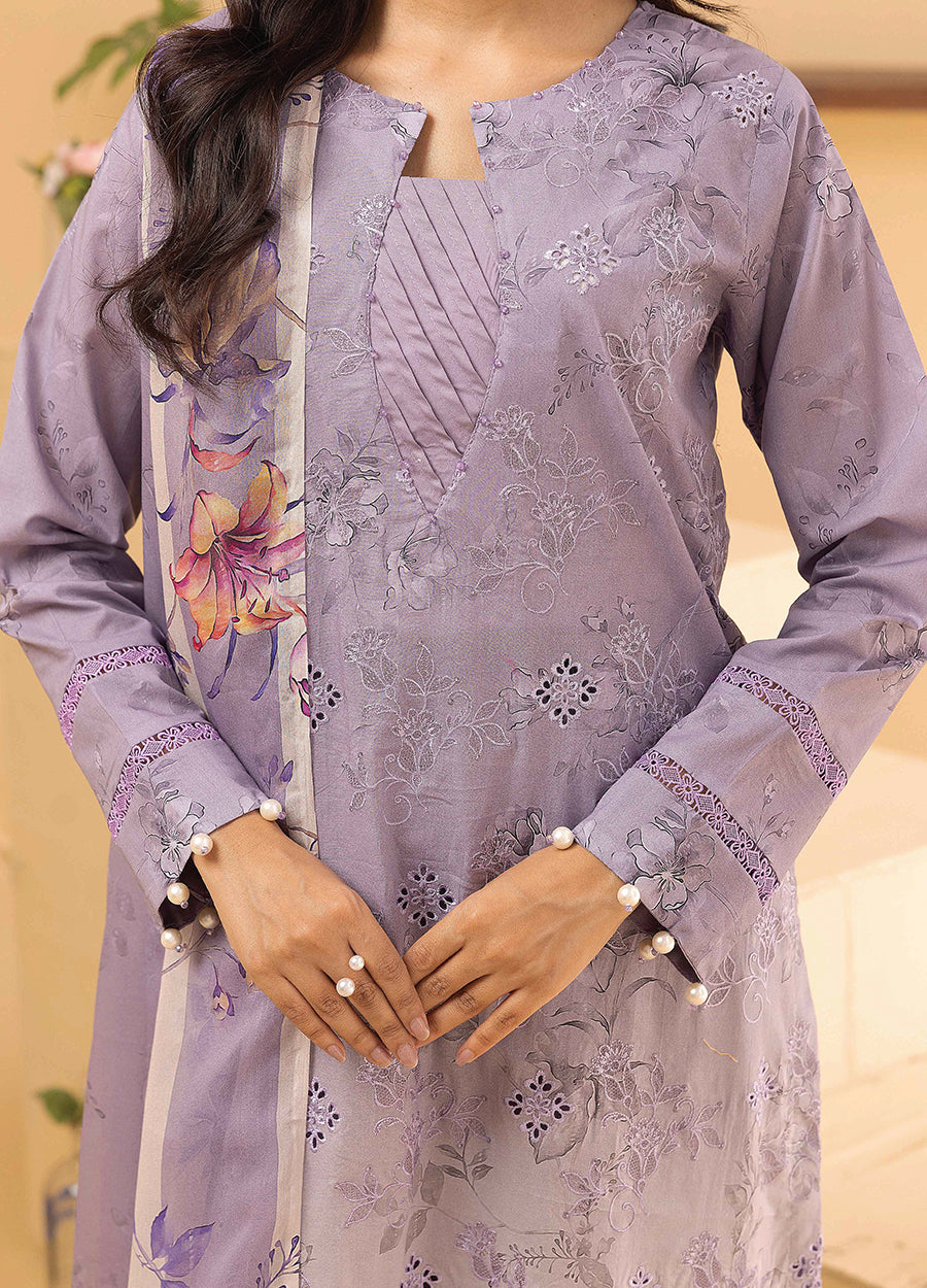 Millan Rut By Nur Embroidered Printed Unstitched Lawn 3pcs