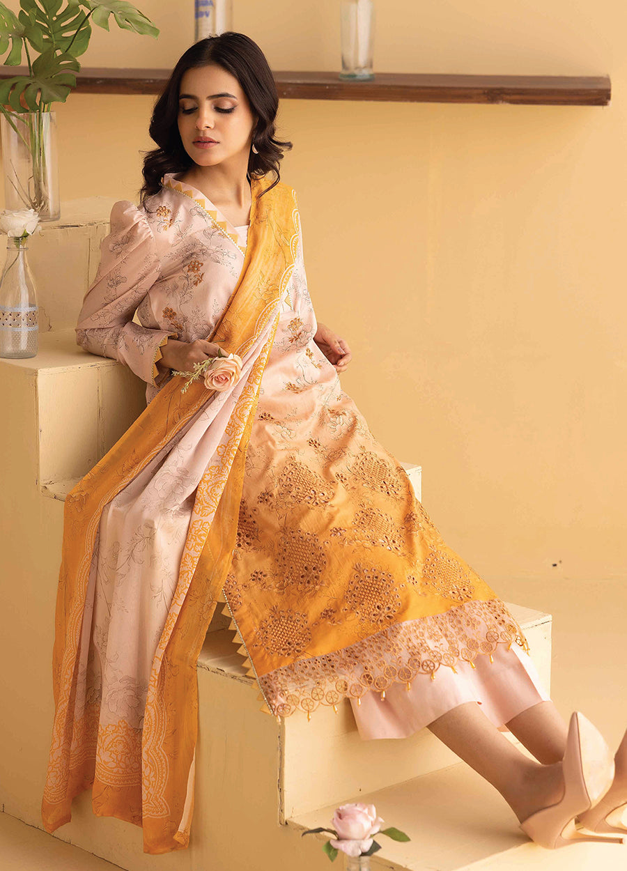Millan Rut By Nur Embroidered Printed Unstitched Lawn 3pcs