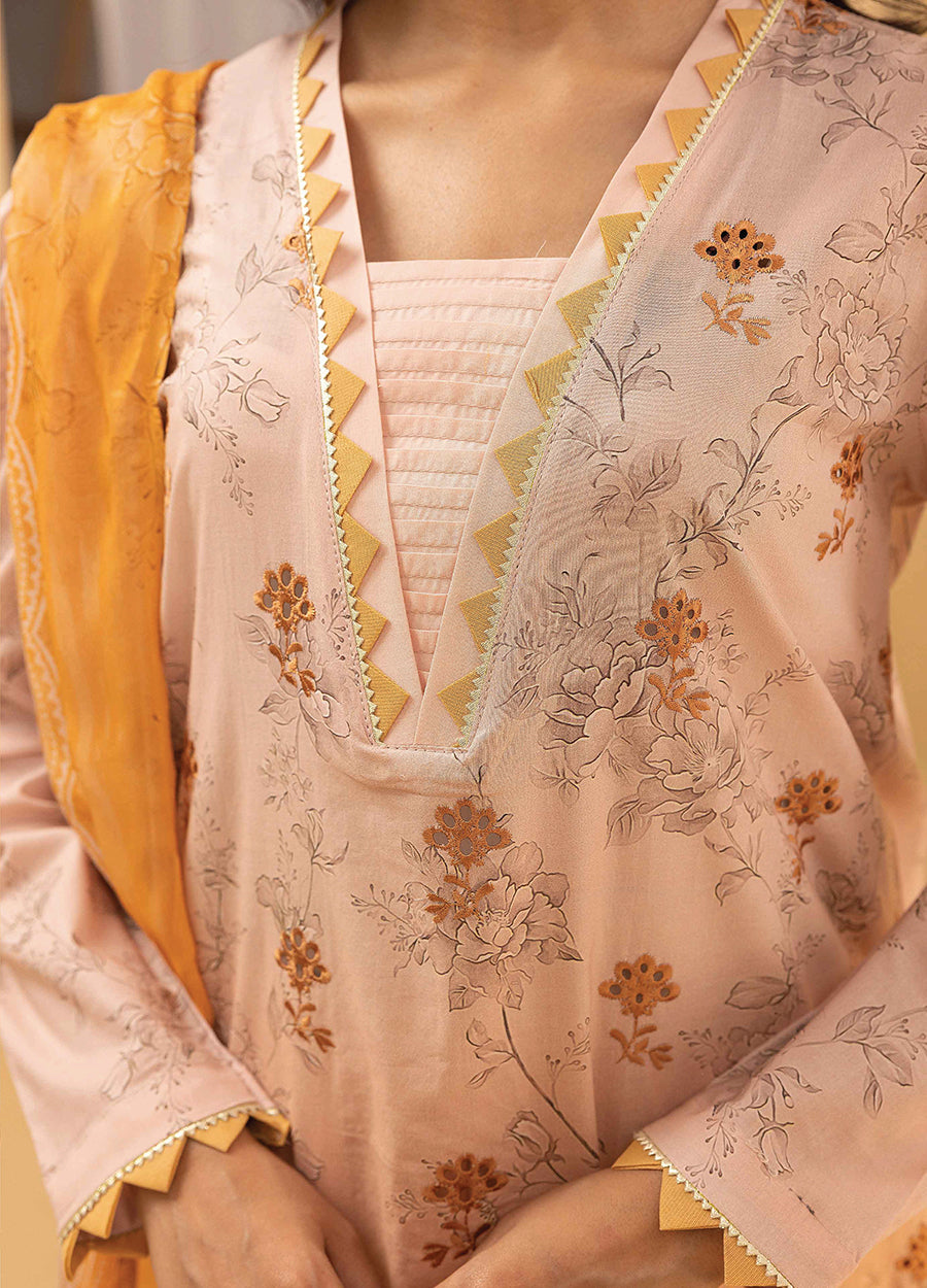 Millan Rut By Nur Embroidered Printed Unstitched Lawn 3pcs