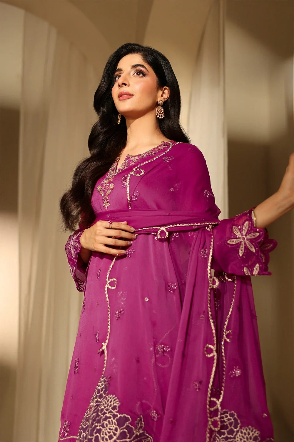 Azure Luxe Eid Edit'26 Sequins Embroidered Chiffon Unstitched 3 Piece