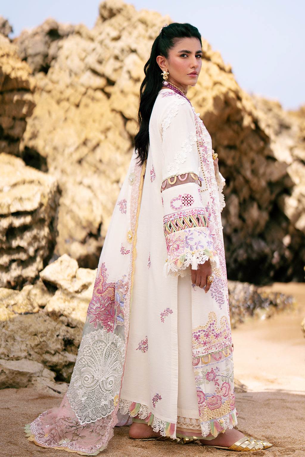 AJR Dastan Embroidered Luxury Lawn Unstitched 3pcs - Jotey