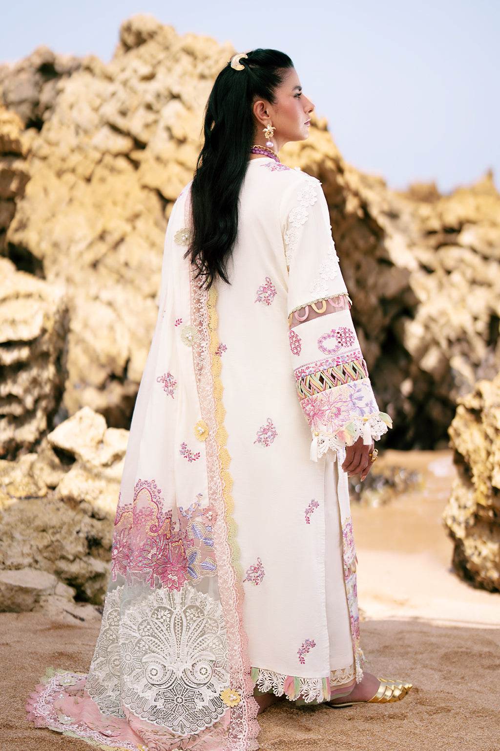 AJR Dastan Embroidered Luxury Lawn Unstitched 3pcs - Jotey