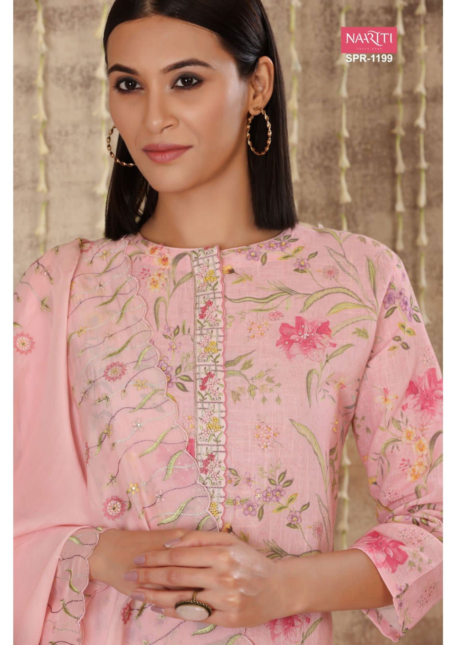 Naariti Qaraah Unstitched Cotton 3Pcs - Jotey