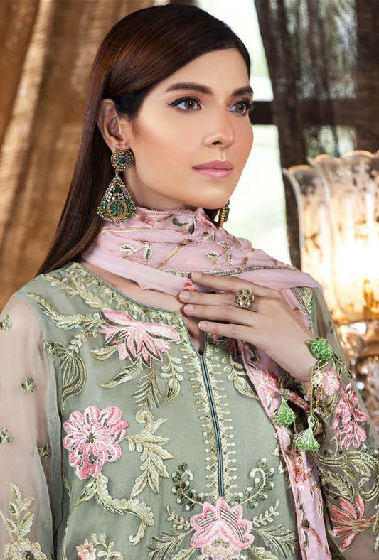 Nilima By Zebtan Luxury Semi Stitched 3pcs - Jotey