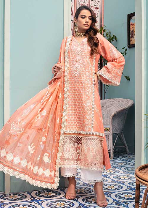Noor By Saadia Asad Chickenkari 3pcs - Jotey