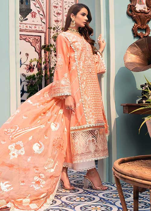 Noor By Saadia Asad Chickenkari 3pcs - Jotey