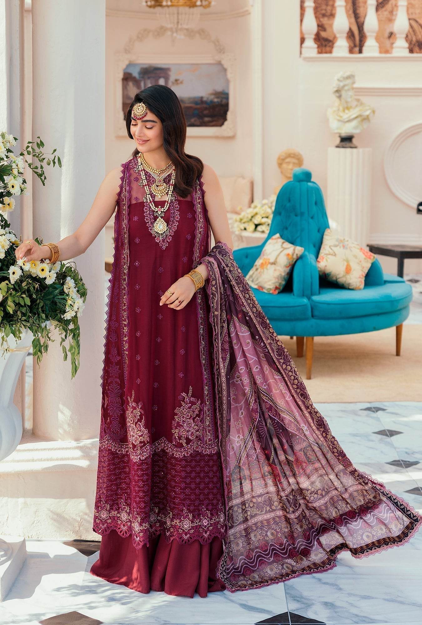 Noor By Sadia Chiffon Laserkari 3Pcs - Jotey