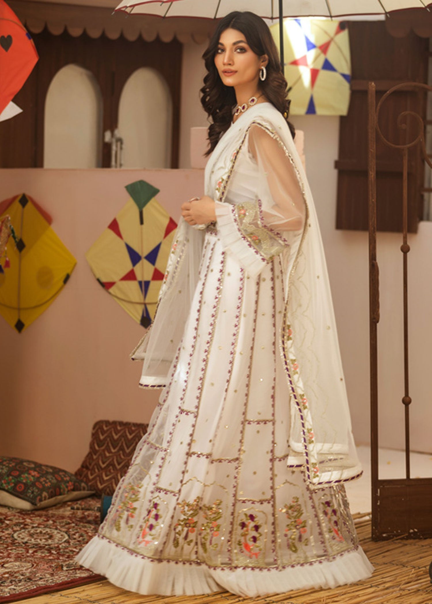 Noorma Kaamal Embroidered Luxury Chiffon Unstitched 3pcs - Jotey