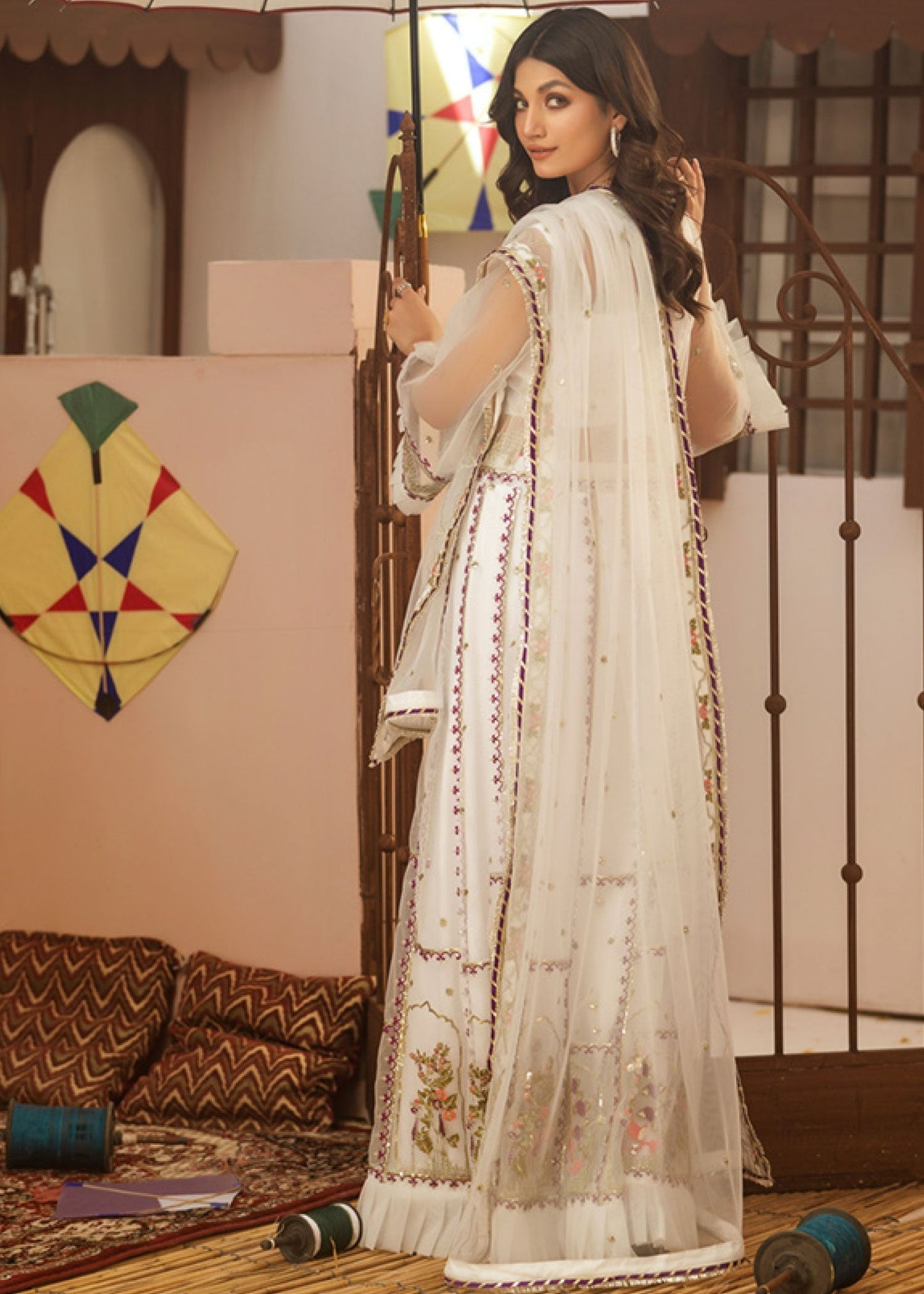 Noorma Kaamal Embroidered Luxury Chiffon Unstitched 3pcs - Jotey