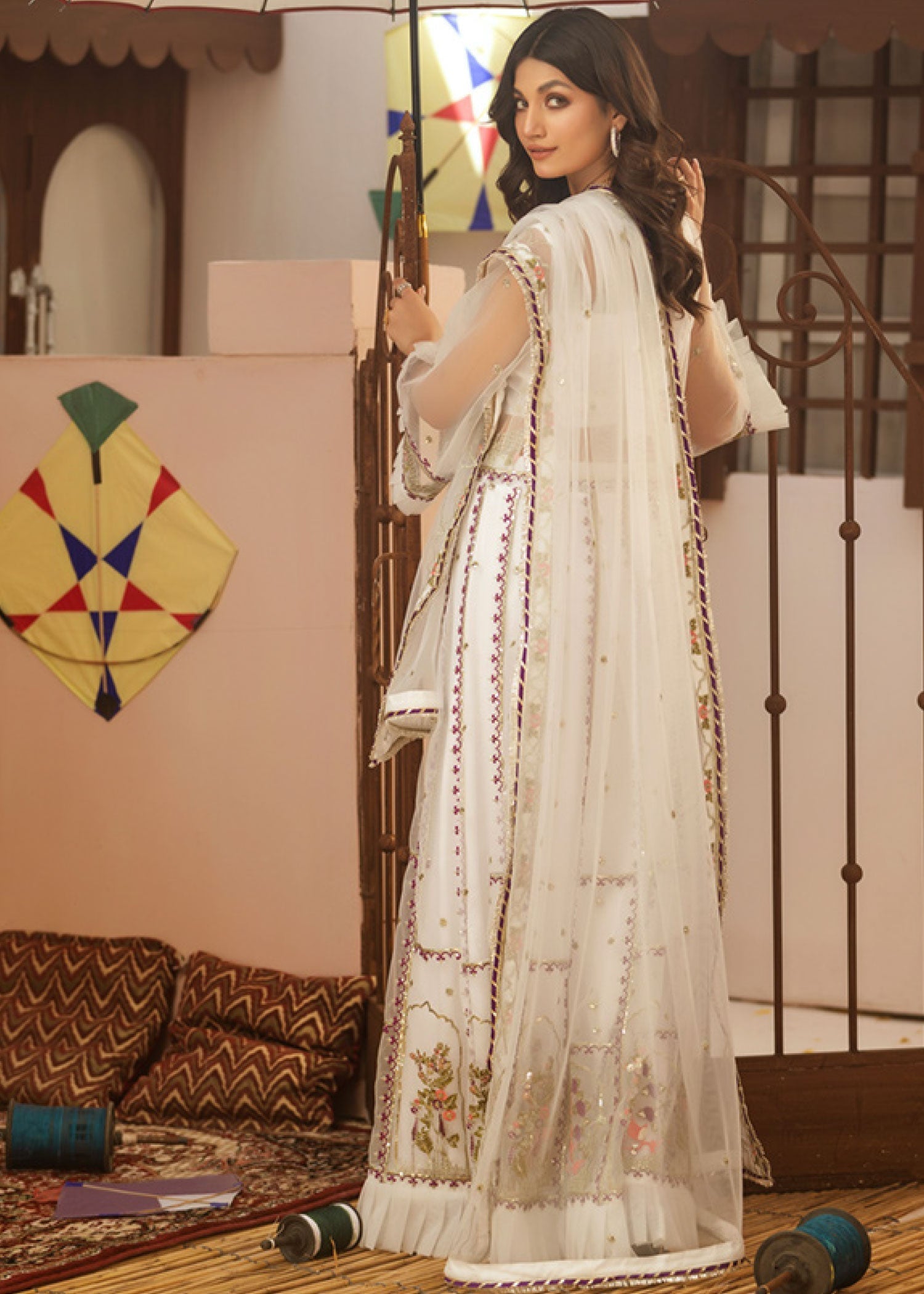 Noorma Kaamal Embroidered Luxury Chiffon Unstitched 3pcs - Jotey