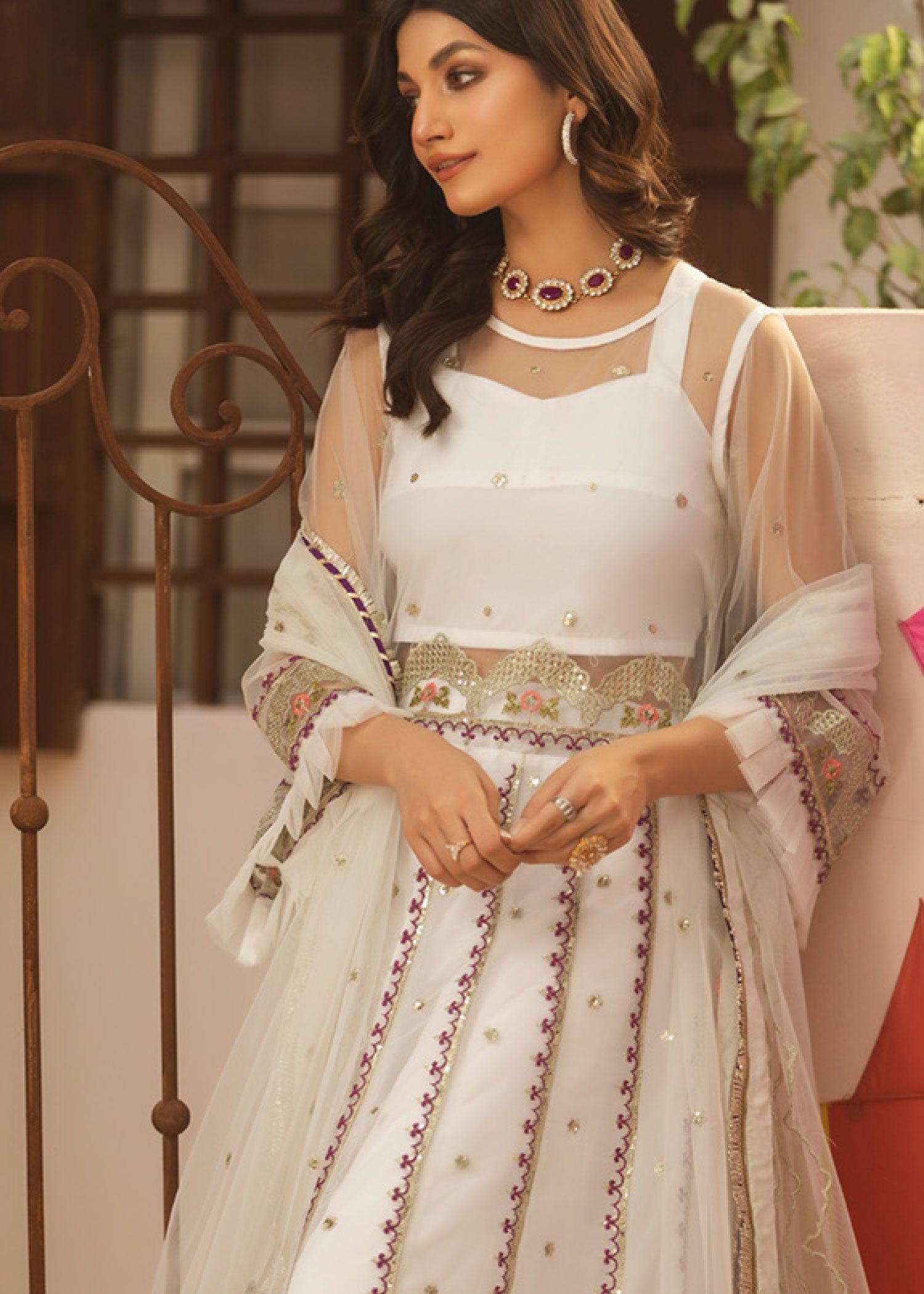 Noorma Kaamal Embroidered Luxury Chiffon Unstitched 3pcs - Jotey