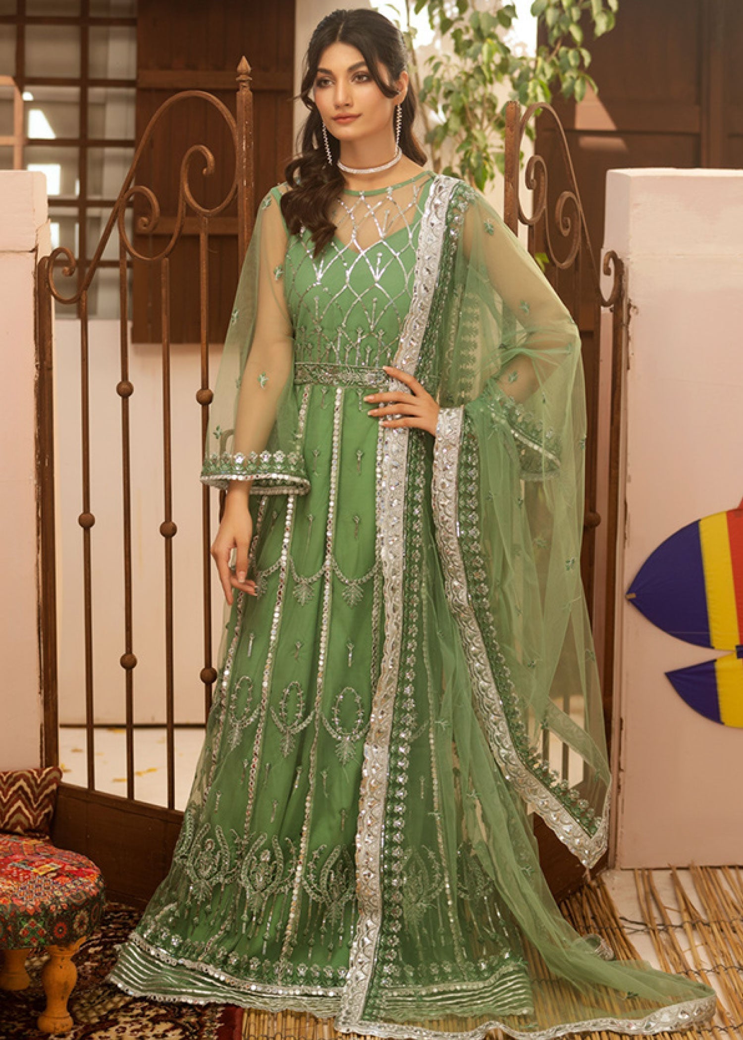 Noorma Kaamal Embroidered Luxury Chiffon Unstitched 3pcs - Jotey