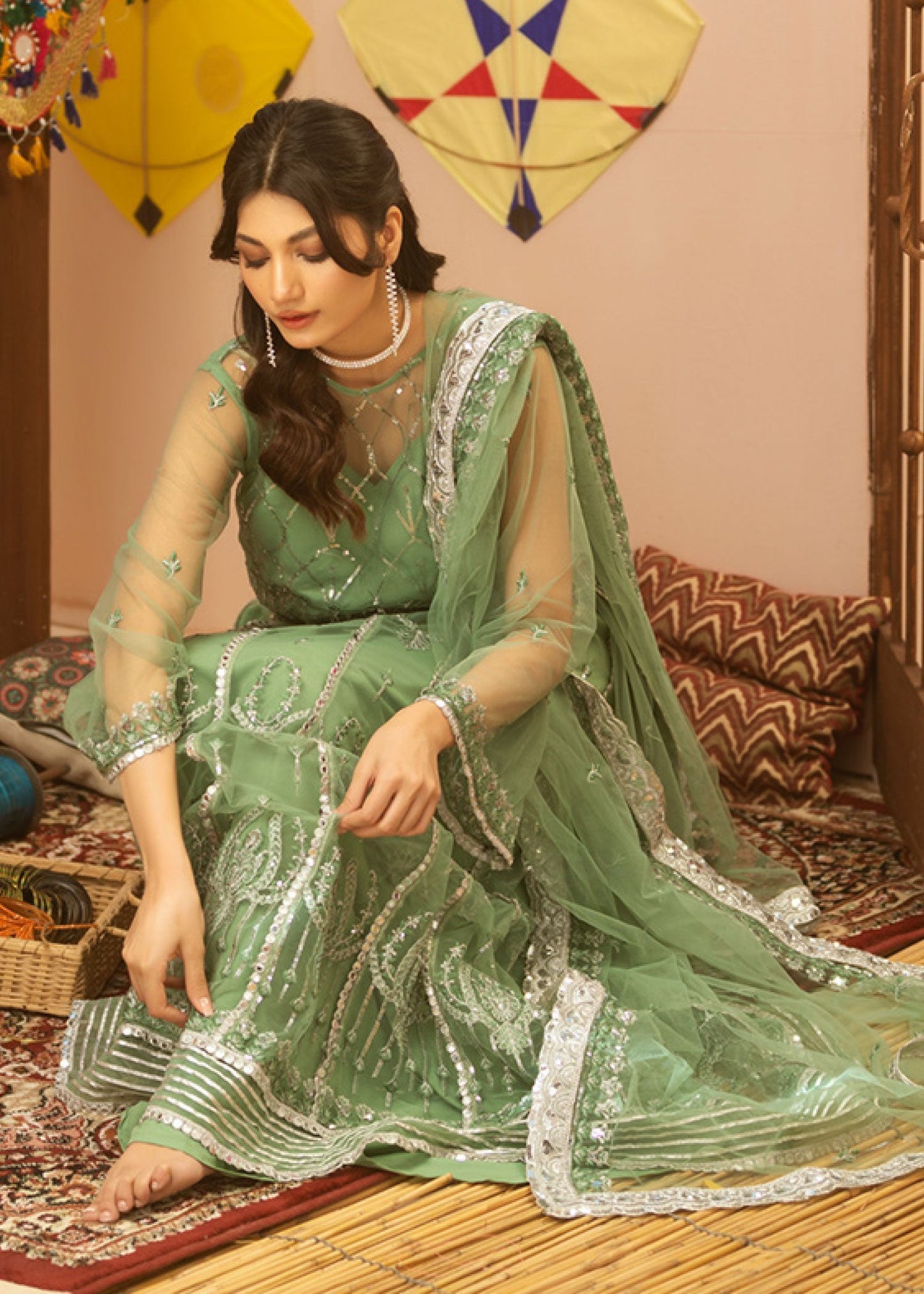 Noorma Kaamal Embroidered Luxury Chiffon Unstitched 3pcs - Jotey