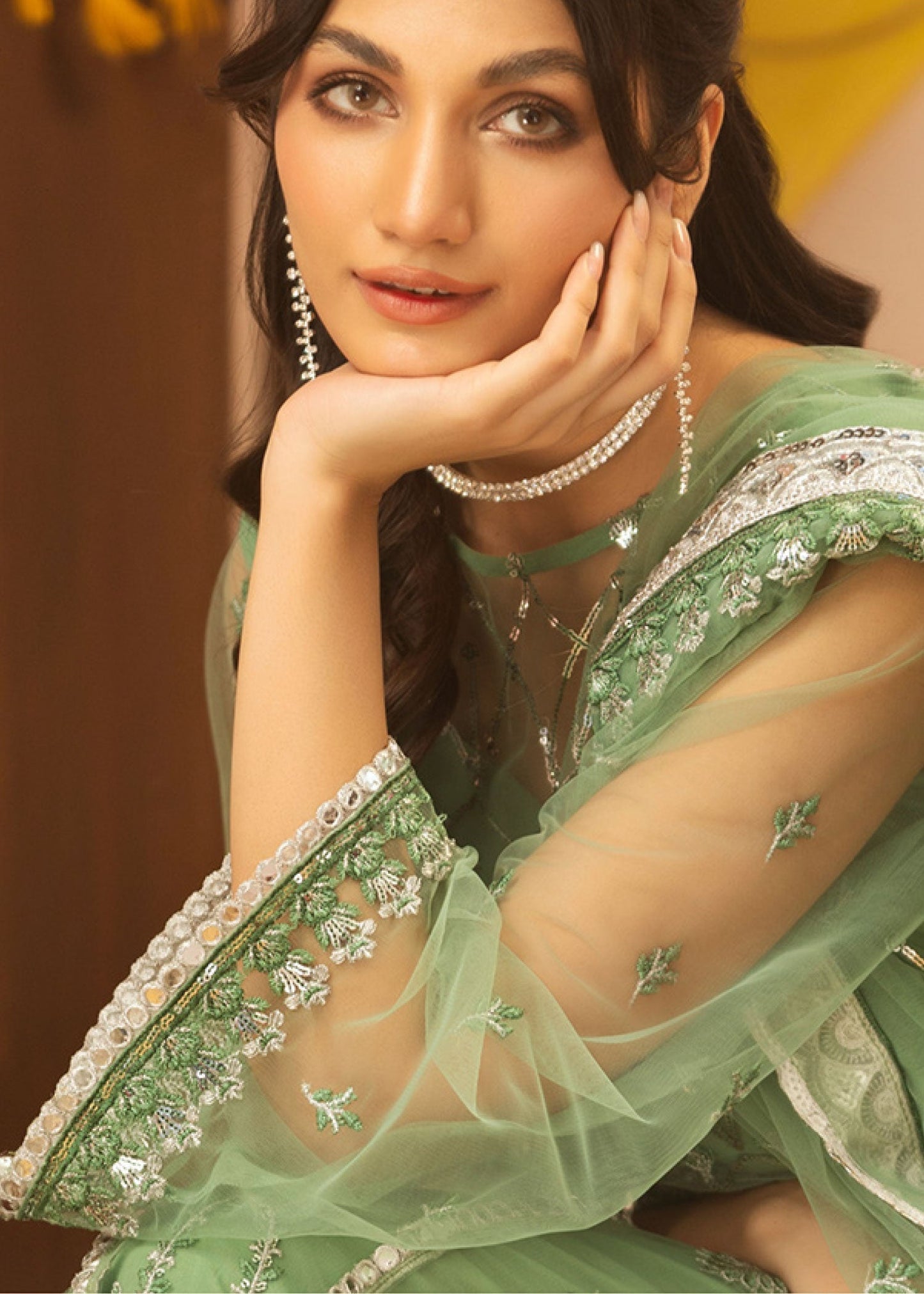 Noorma Kaamal Embroidered Luxury Chiffon Unstitched 3pcs - Jotey