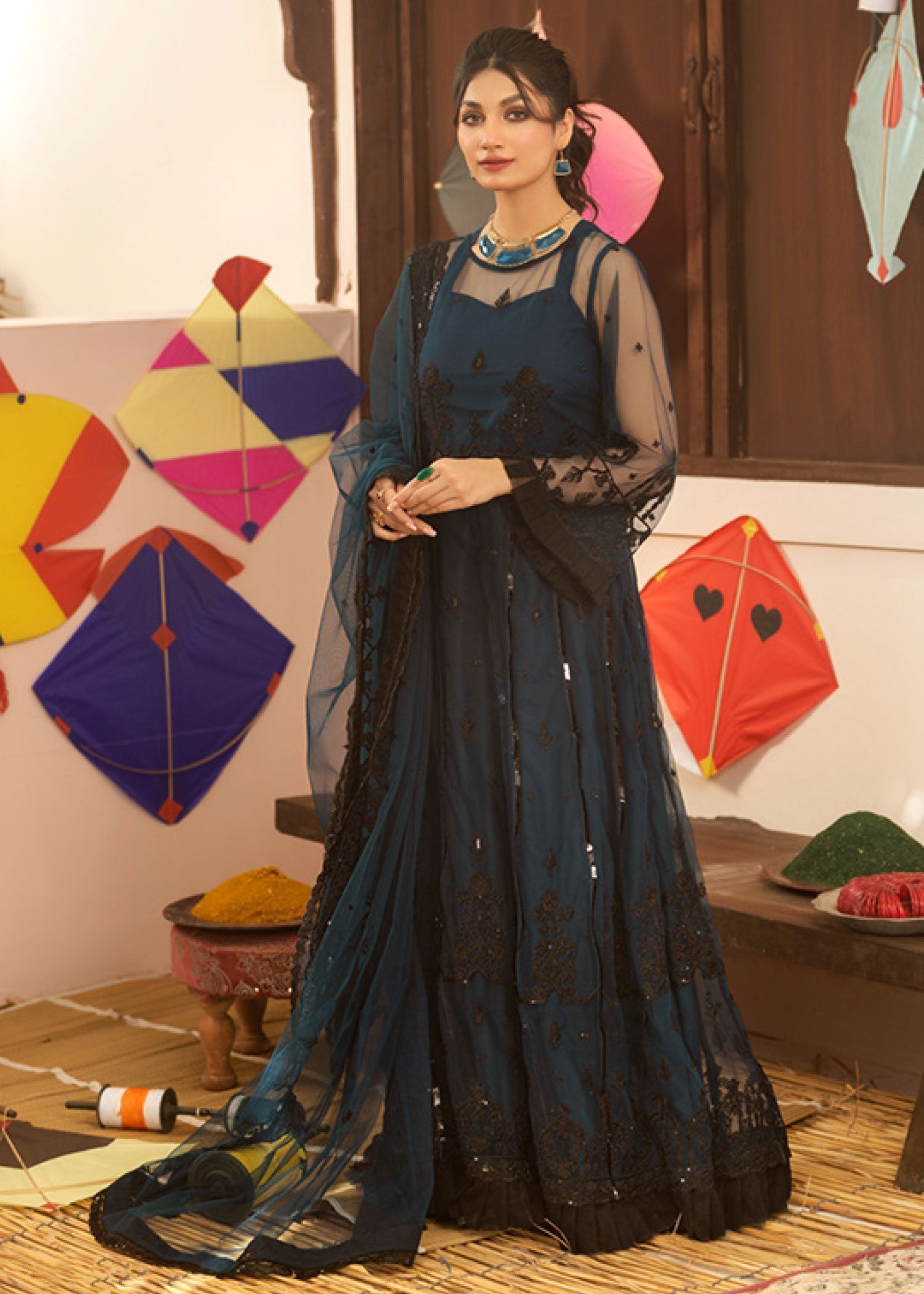 Noorma Kaamal Embroidered Luxury Chiffon Unstitched 3pcs - Jotey