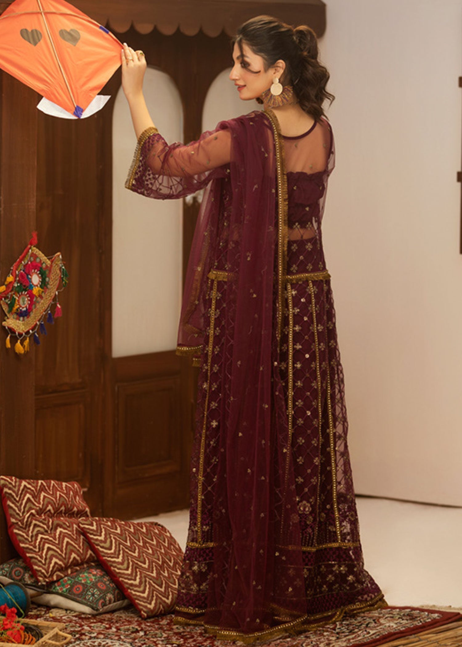 Noorma Kaamal Embroidered Luxury Chiffon Unstitched 3pcs - Jotey