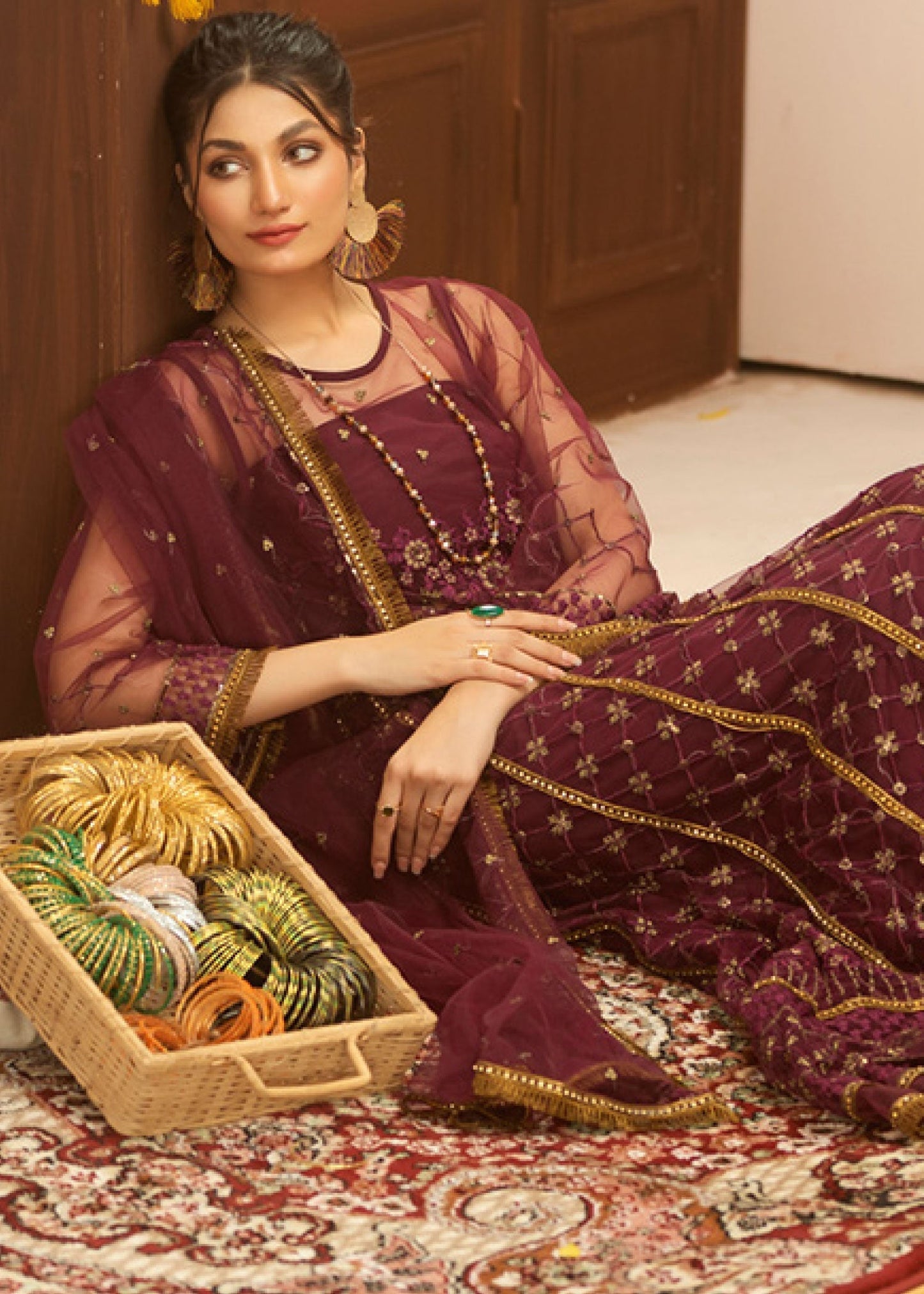 Noorma Kaamal Embroidered Luxury Chiffon Unstitched 3pcs - Jotey