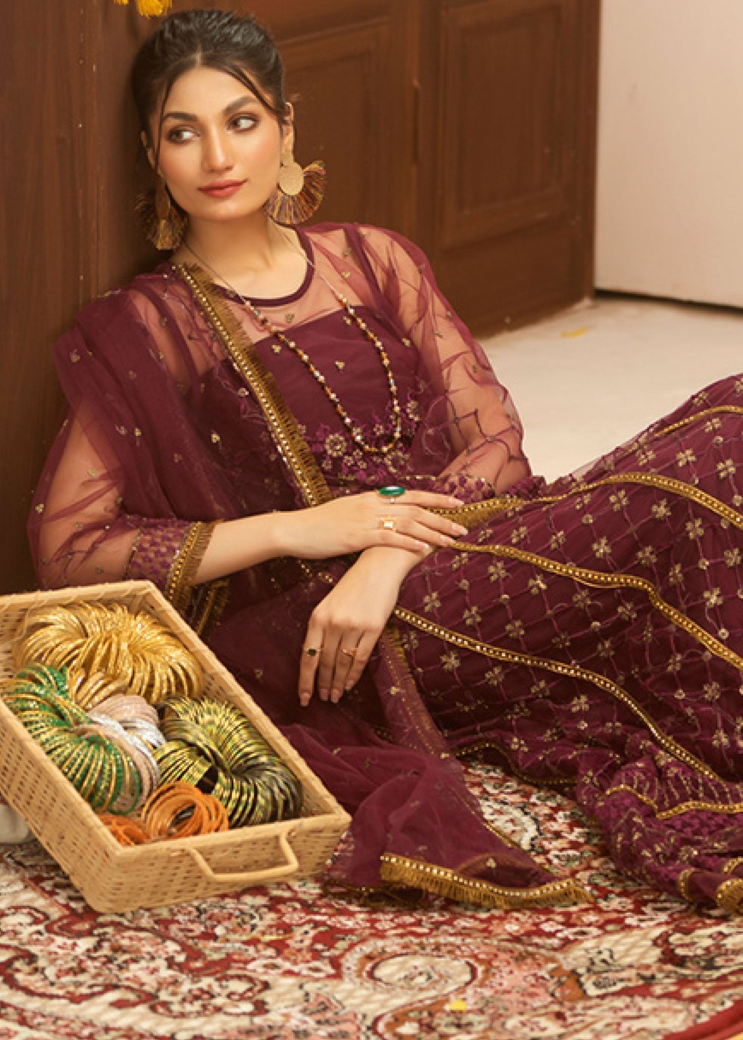 Noorma Kaamal Embroidered Luxury Chiffon Unstitched 3pcs - Jotey