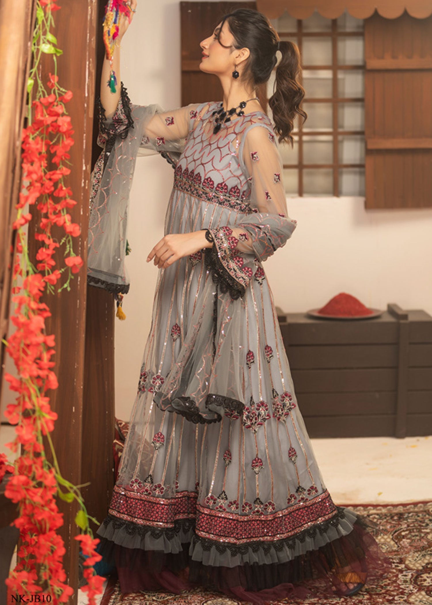 Noorma Kaamal Embroidered Luxury Chiffon Unstitched 3pcs - Jotey