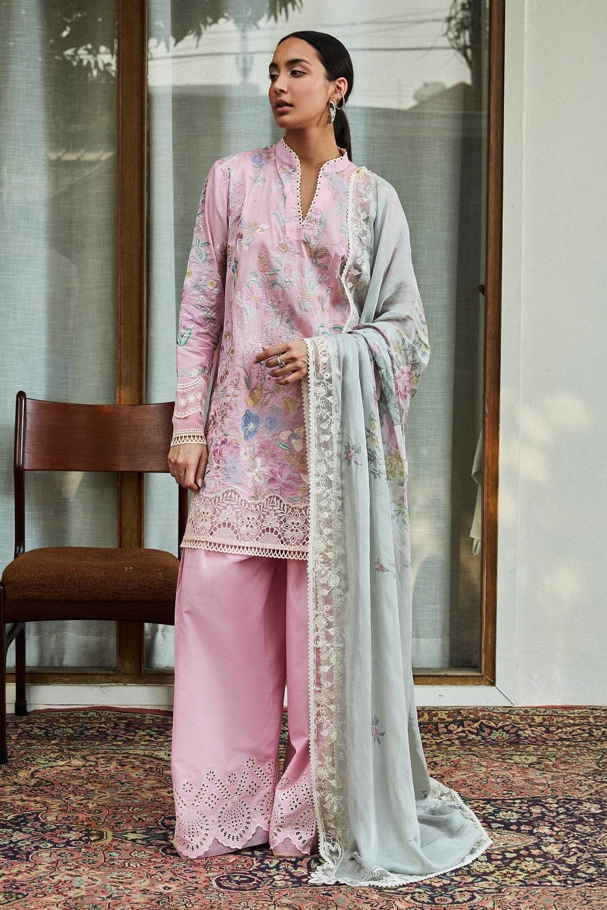 Zara Shahjahan Satori Embroidered Luxury Lawn Unstitched 3pcs - Jotey