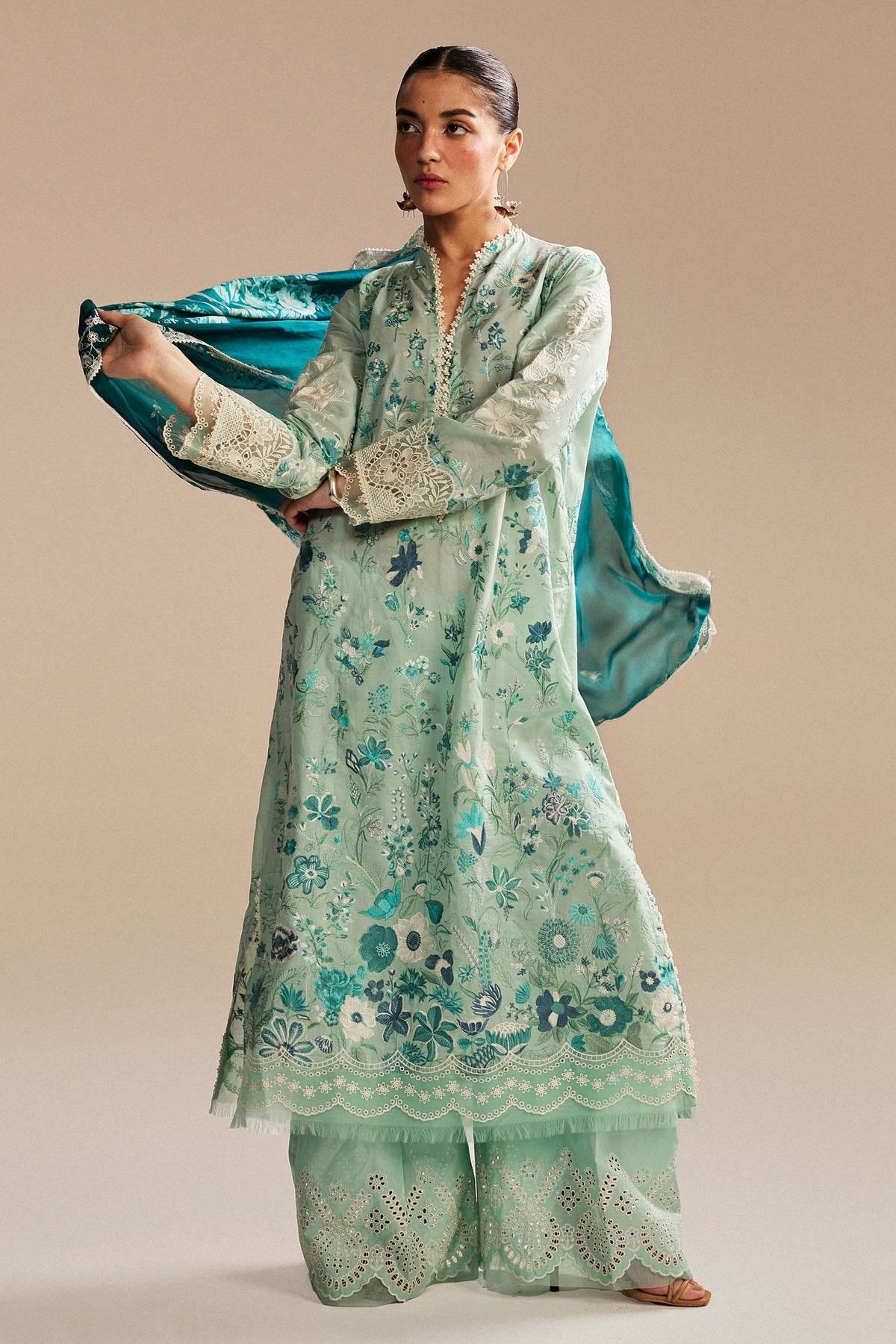 Zara Shahjahan Satori Embroidered Luxury Lawn Unstitched 3pcs - Jotey