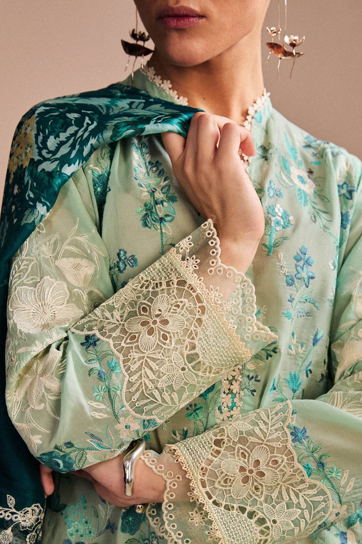 Zara Shahjahan Satori Embroidered Luxury Lawn Unstitched 3pcs - Jotey