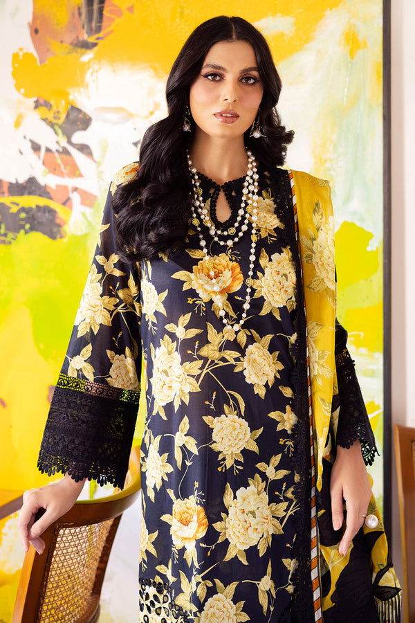 Nureh Glam Girl Printed Chikankari Unstitched Lawn 3Pcs - Jotey