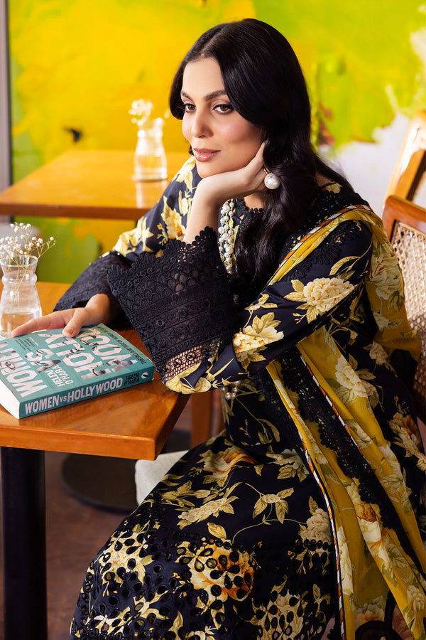 Nureh Glam Girl Printed Chikankari Unstitched Lawn 3Pcs - Jotey