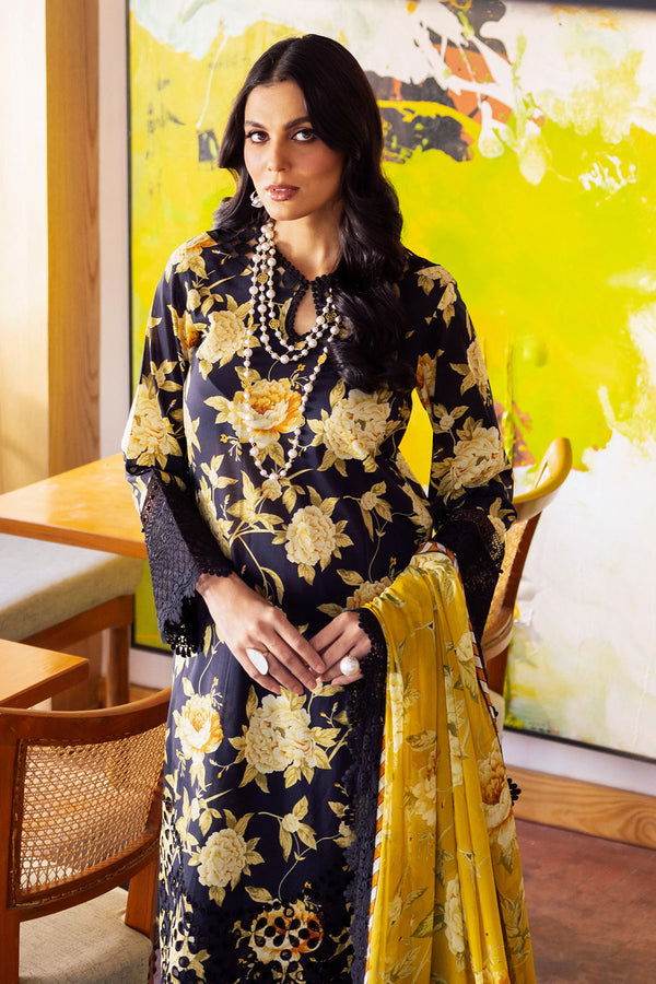 Nureh Glam Girl Printed Chikankari Unstitched Lawn 3Pcs - Jotey