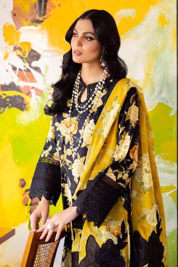 Nureh Glam Girl Printed Chikankari Unstitched Lawn 3Pcs - Jotey