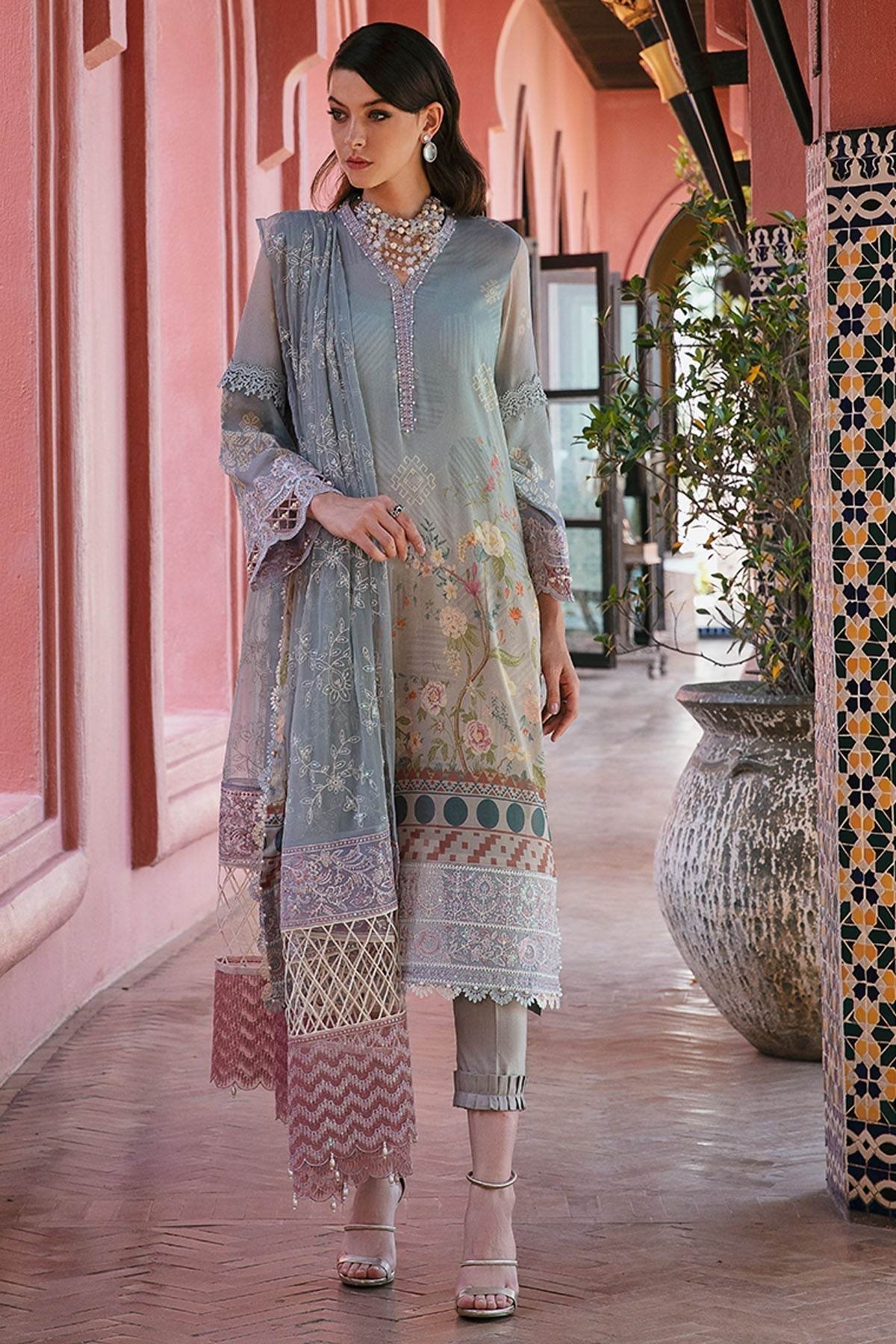 Nureh Maya Swiss Embroidered Lawn 3pcs - Jotey