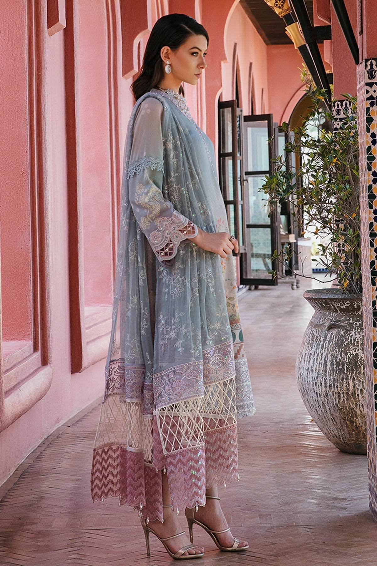 Nureh Maya Swiss Embroidered Lawn 3pcs - Jotey