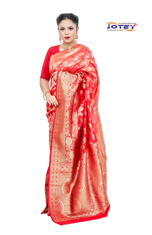 Pure Katan Silk Saree Jotey