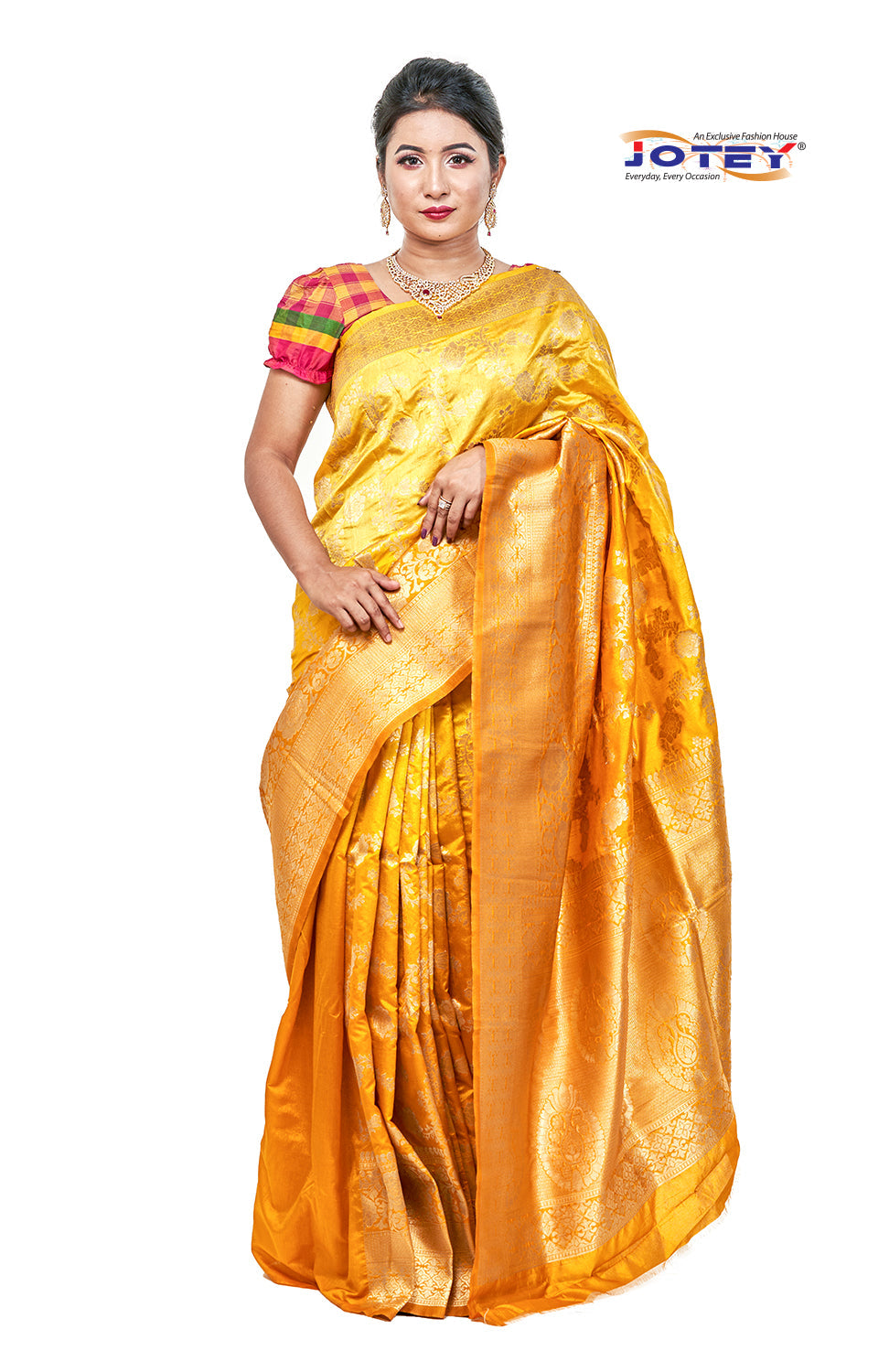Pure Katan Silk Saree Jotey