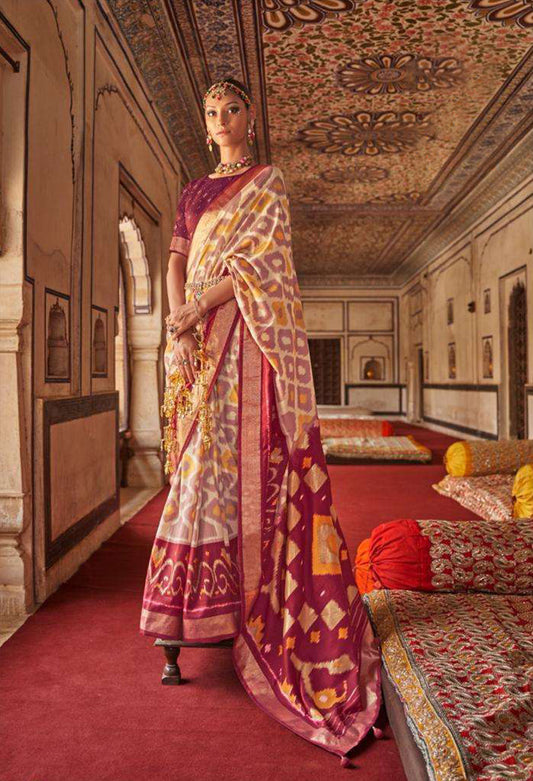 Dola Silk With Traditional Patola Designer Wedding Wear Saree