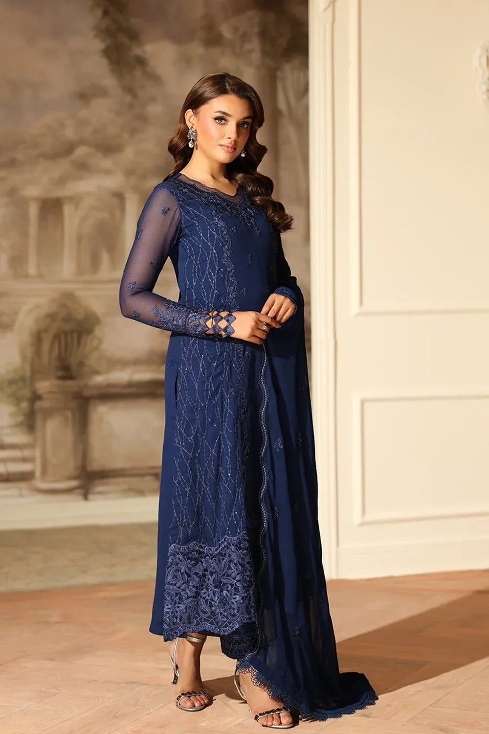 Azure Ensembles Festive'25 Chiffon Unstitched Three Piece