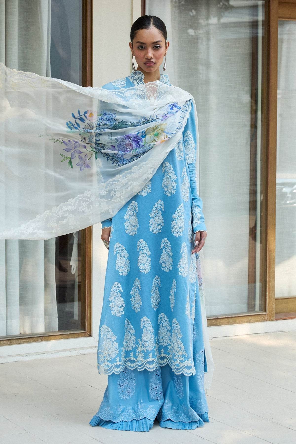 Zara Shahjahan Satori Embroidered Luxury Lawn Unstitched 3pcs - Jotey